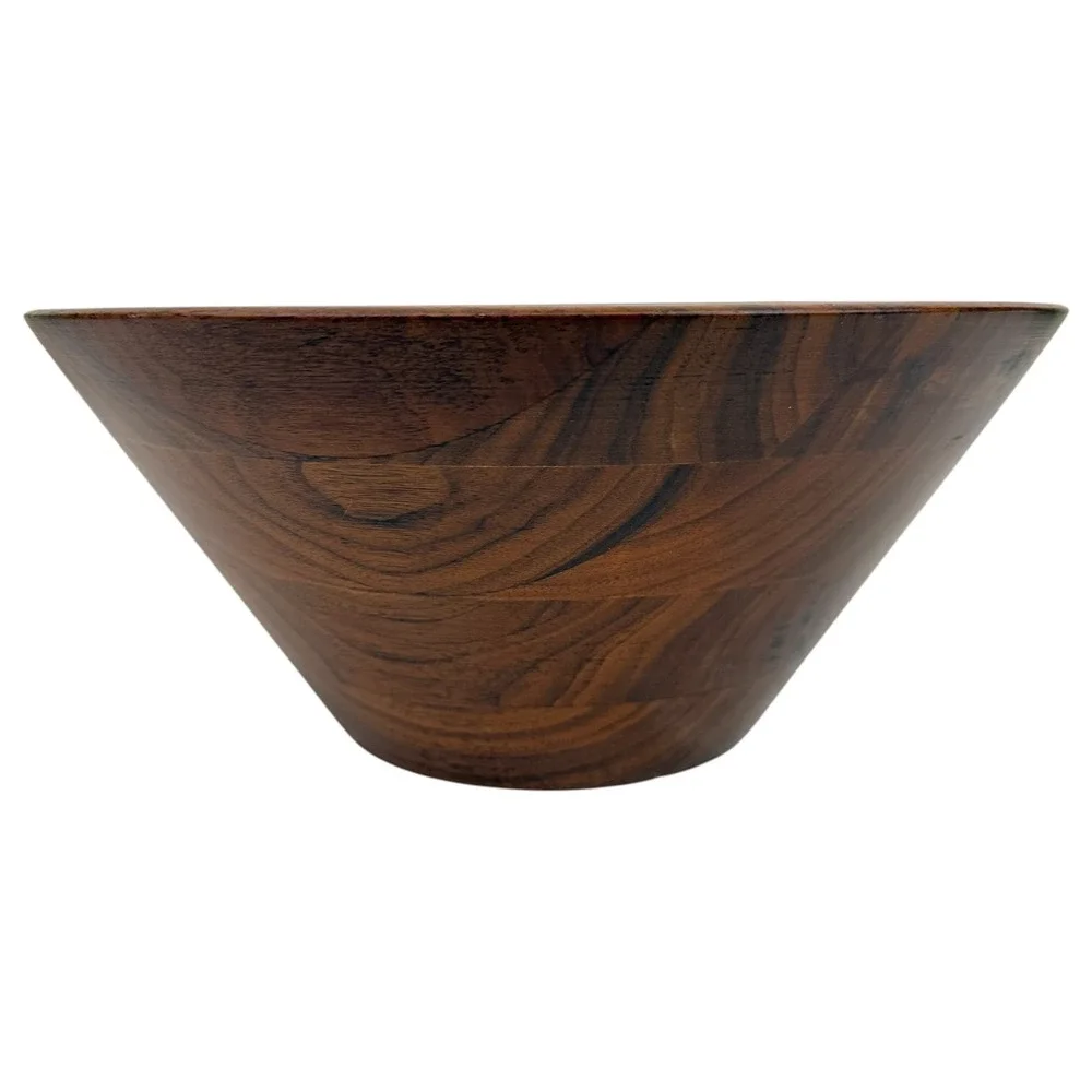 Vintage Burl Walnut Handmade Serving Salad Bowl Billings Missouri Wood Brown  49